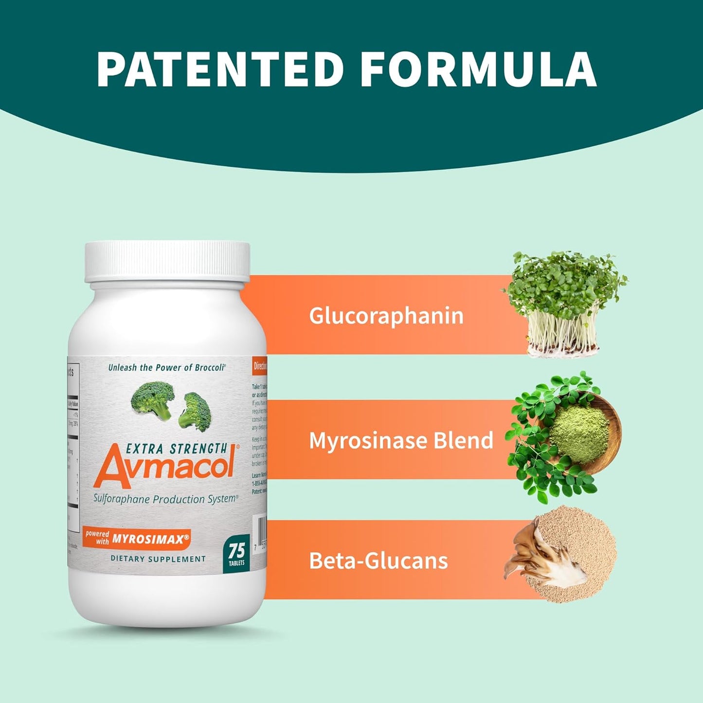 Nutramax Laboratories Avmacol Extra Strength Sulforaphane-Producing Supplement for Detoxification, Antioxidant Support, Immune Health 75 Tablets